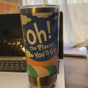 De. Seuss stainless steel 20 ounce traveling tumbler.”Oh! The Places You’ll Go!”